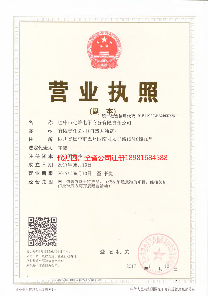 滁州滁州七岭电子商务有限责任公司